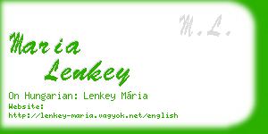 maria lenkey business card
