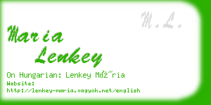 maria lenkey business card